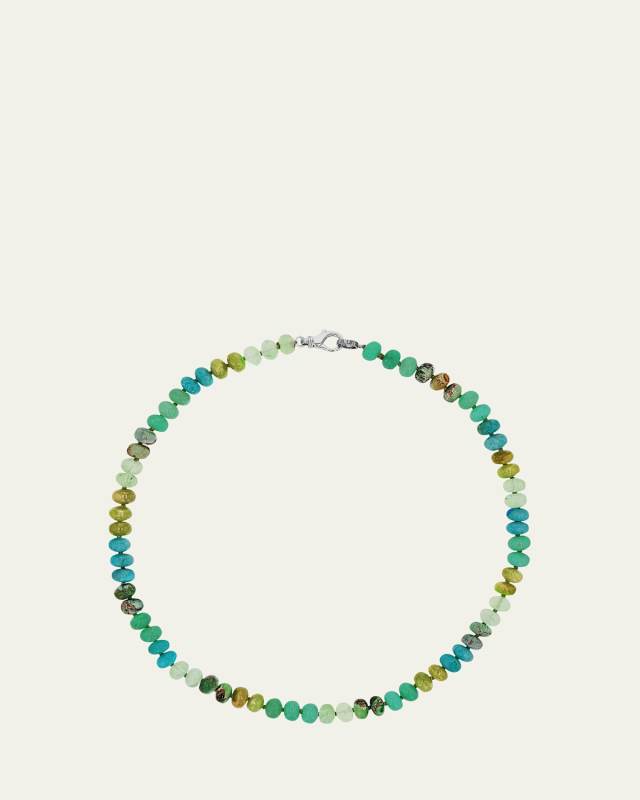 Green Mix 8mm Knotted Necklace